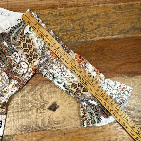 RoseMarine  Floral Print Blouse Made in Italy wrap top Y2K inspired lined Large - Picture 9 of 10